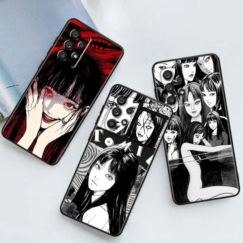 

Horror animation ito junji Phone Case For Samsung A73 A72 A71 A55 A54 A53 A52 A51 A13 A22 A16 A15 A12 A14 A05 A06 5G Black