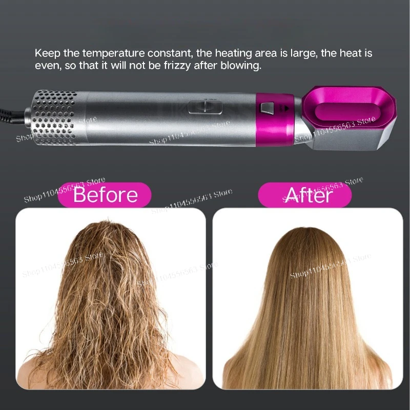 Новая расческа-фен 5-в-1, автоматическая глажка, доска для выпрямления катушек, присоска для волос, сухая и влажная