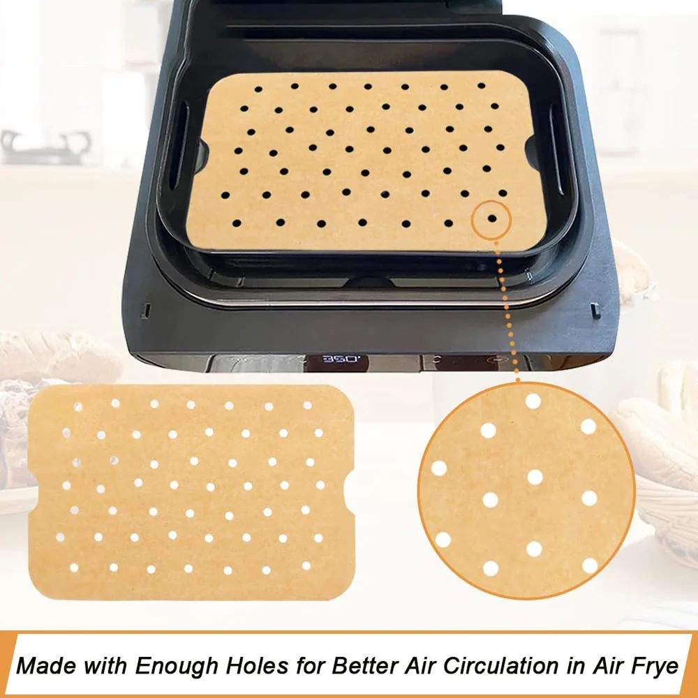 Air Fryer Parchment Paper Non-stick Perforated Airfryer Liner - 6-in-1 Indoor Grill Baking Tools for Ninja Foodi Smart XL FG551