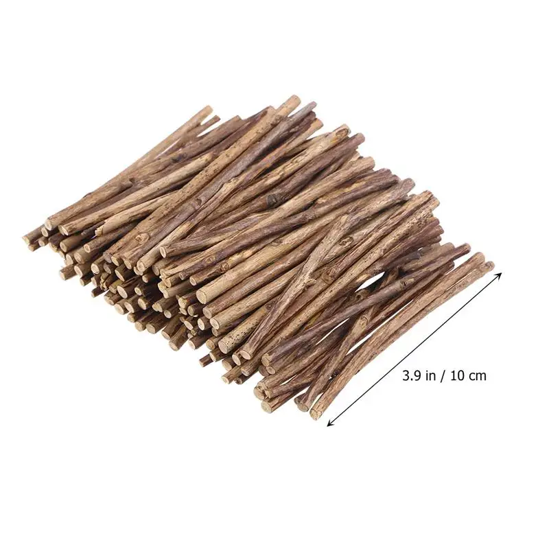 

100pcs Natural Wooden Stick 10CM Long Wood Log Sticks For DIY Crafts Branch Tree Bark Log Discs Stick DIY Craft Party Decoration