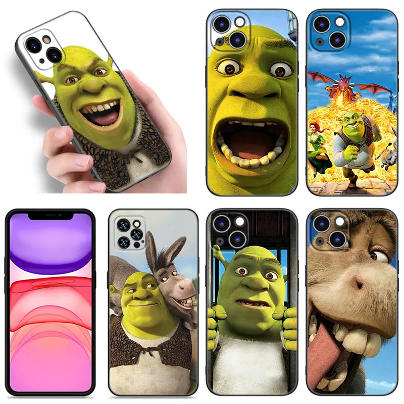 Anime S-shrek Art Black Silicone Phone Case For Apple iPhone 12 13 Mini 11 14 15 Pro Max 7 8 Plus X XR XS SE 2020 2022