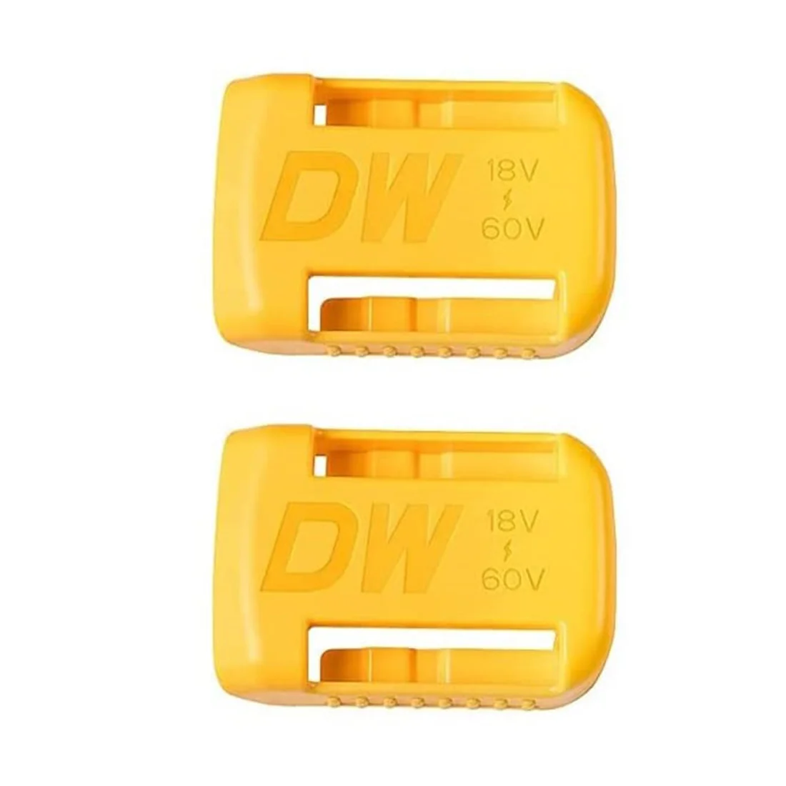 2Pcs for Dewalt 18V 20V 60V Battery Holder Wall Storage Mounts Stander Mount Hanger Dock Battery Belt Buckle,Yellow