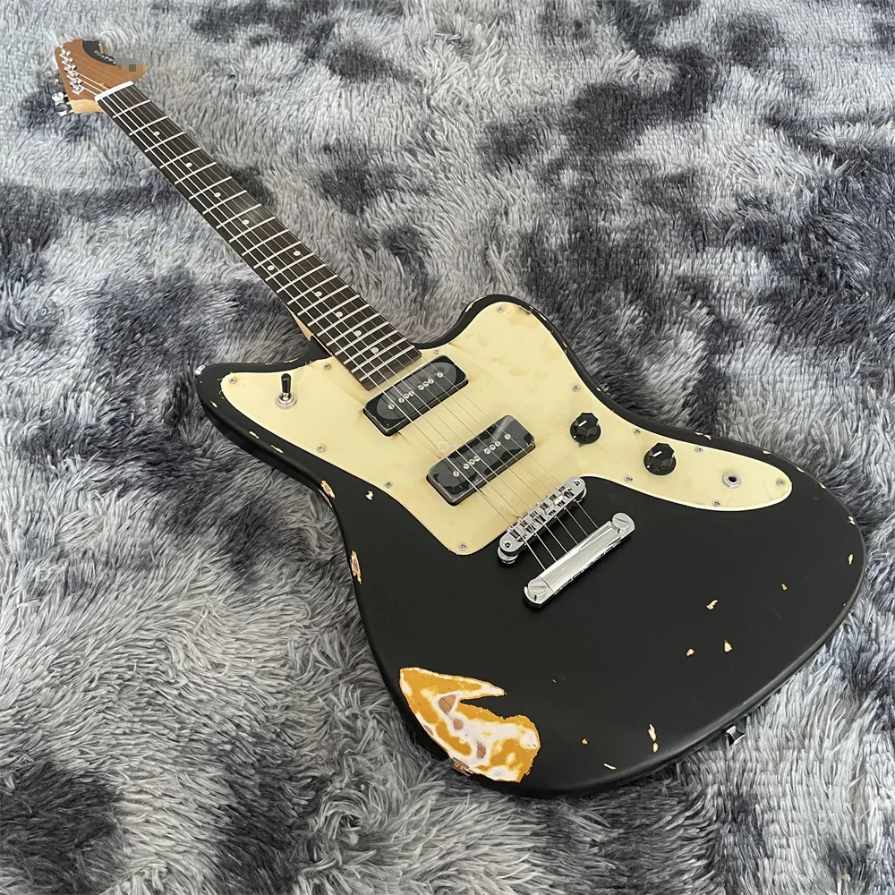 High Quality Custom Made Old American Electric Guitar Retro Antique Guitar Silver Accessories