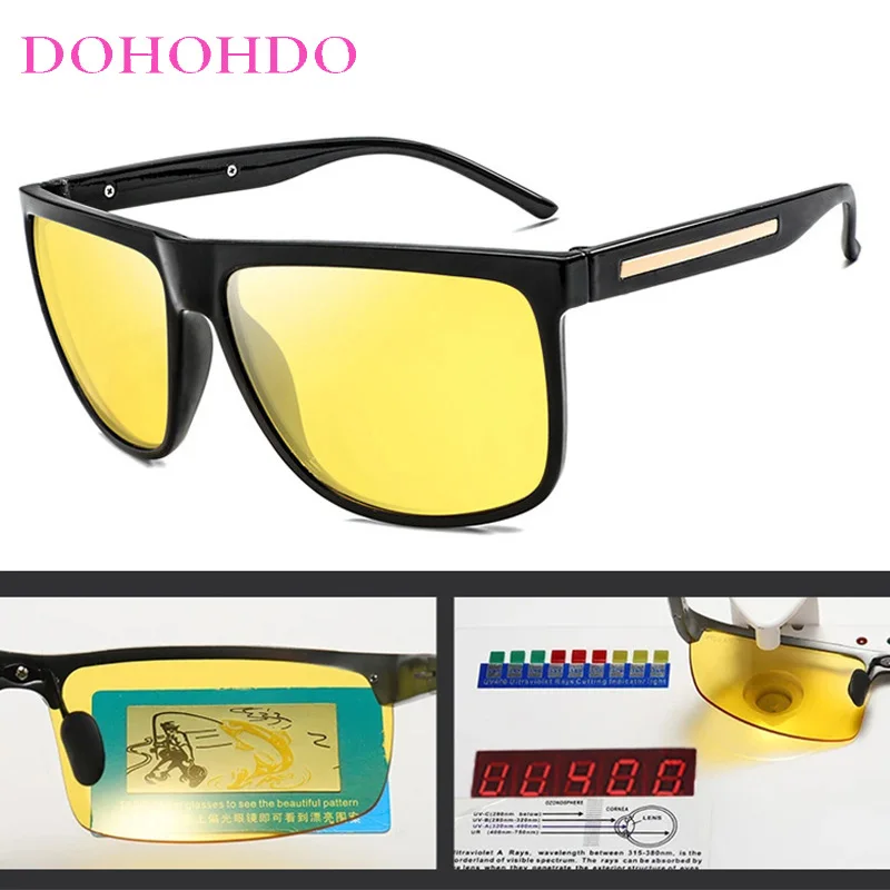 

Vintage Designer Polarized Sunglasses Unisex UV400 Square Vintage Night Vision Sun Glasses Brand Driving Anti-Glare Goggles Очки