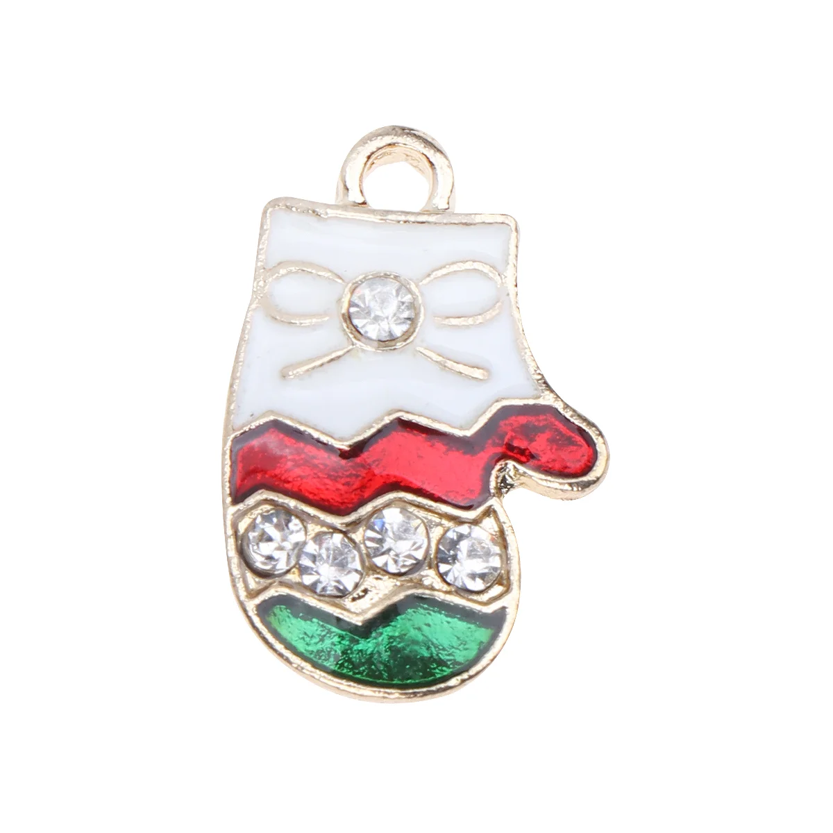 10 Pcs Christmas Ornament DIY Earrings Jewelry Accessories Decorations Bracelet Making Charms Xmas Enamel Pendants Miss