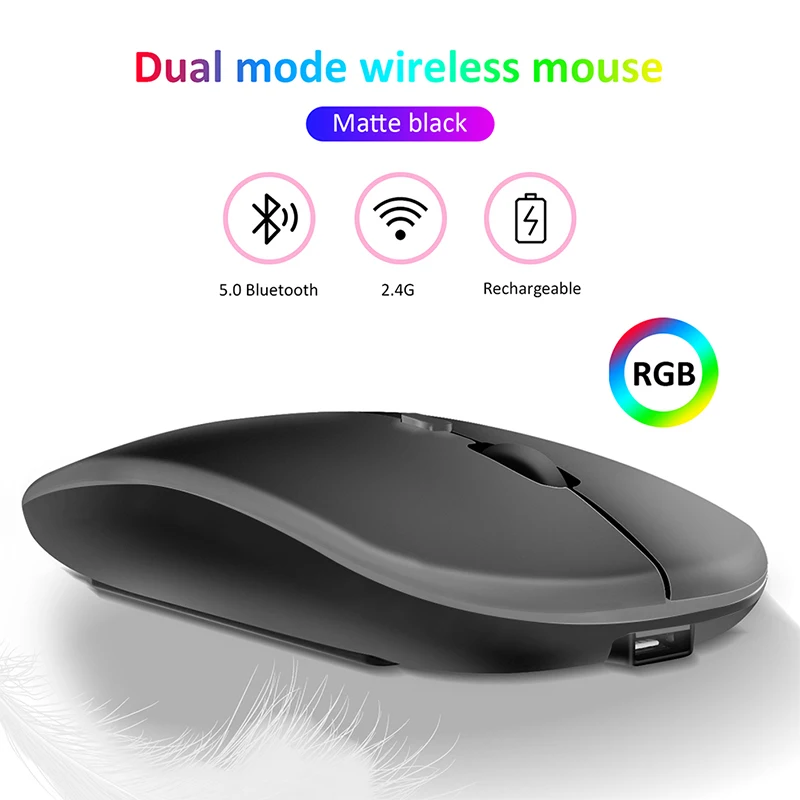 

Bluetooth Wireless Mouse Mute Mouse For Laptop Computer PC Mini Ultra-Thin 2.4G Wifi Battery Silent For Gaming Home Office Mice