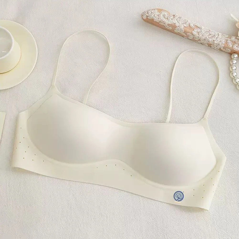 Invisible Wireless Ladies Bra Air Vent Holes Slim Fine Straps Smooth Cup Sweat  Daily Female Casual Underwear Outfit