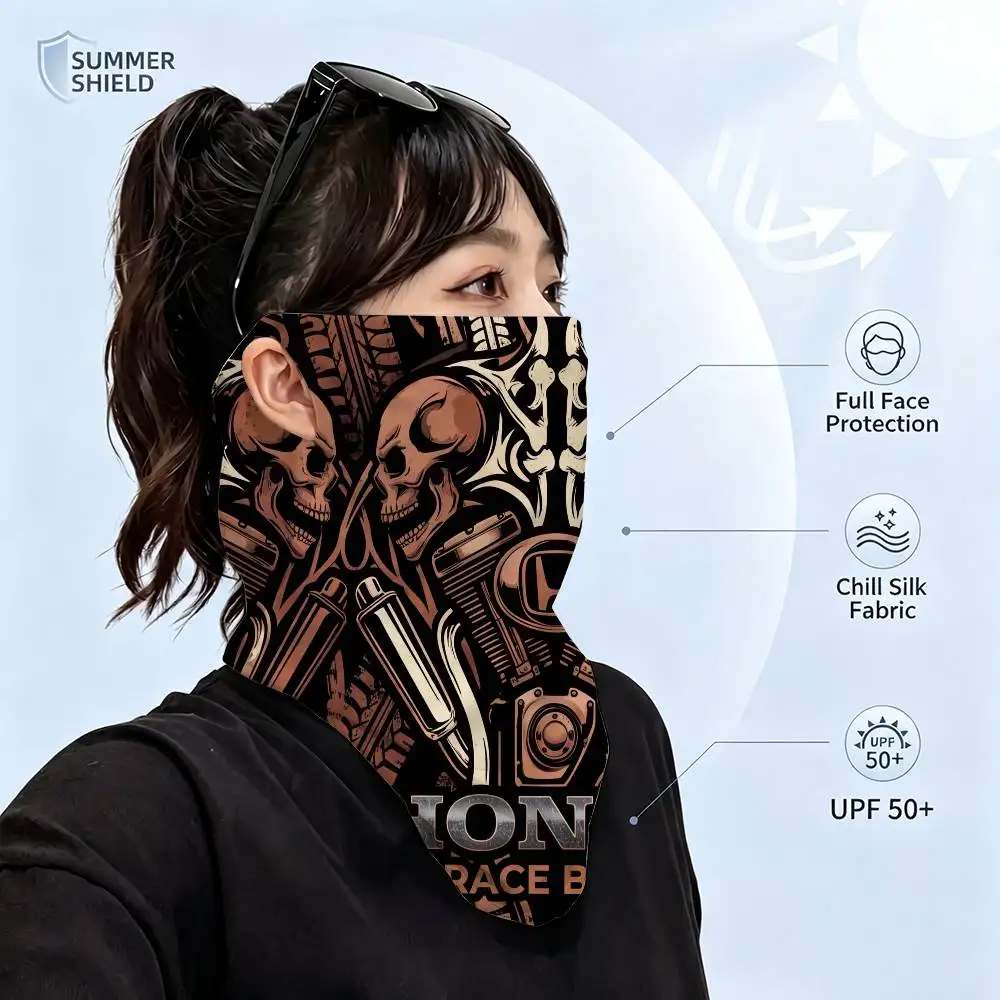 FOR HONDA UPF50+ Ice Silk Neck Gaiter Full Face Mask Cycling Motorcycle Fishing Breathable Sun Protection Face Cover