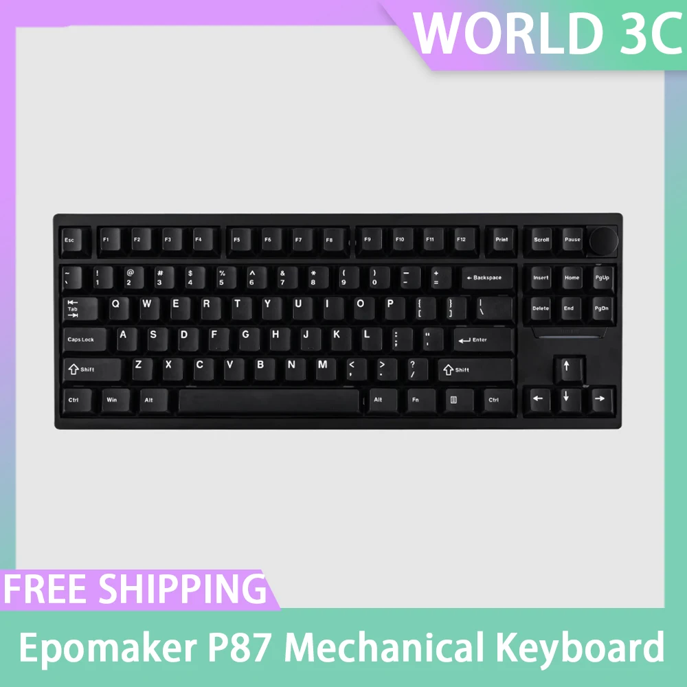 

Механическая клавиатура Epomaker P87, беспроводная трехрежимная RGB-клавиатура из алюминиевого сплава с возможностью горячей замены, пользовательская геймерская клавиатура для ПК, подарок