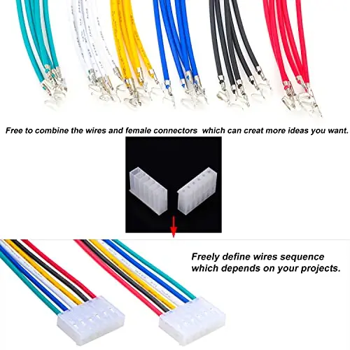 KK 3.96mm Pitch Connector with  20AWG  Cables, Molex KK-156 MX 3.96mm Connector 2/3/4/5/6/7/8/9/10 Pin Housing (MX3.96-CH)