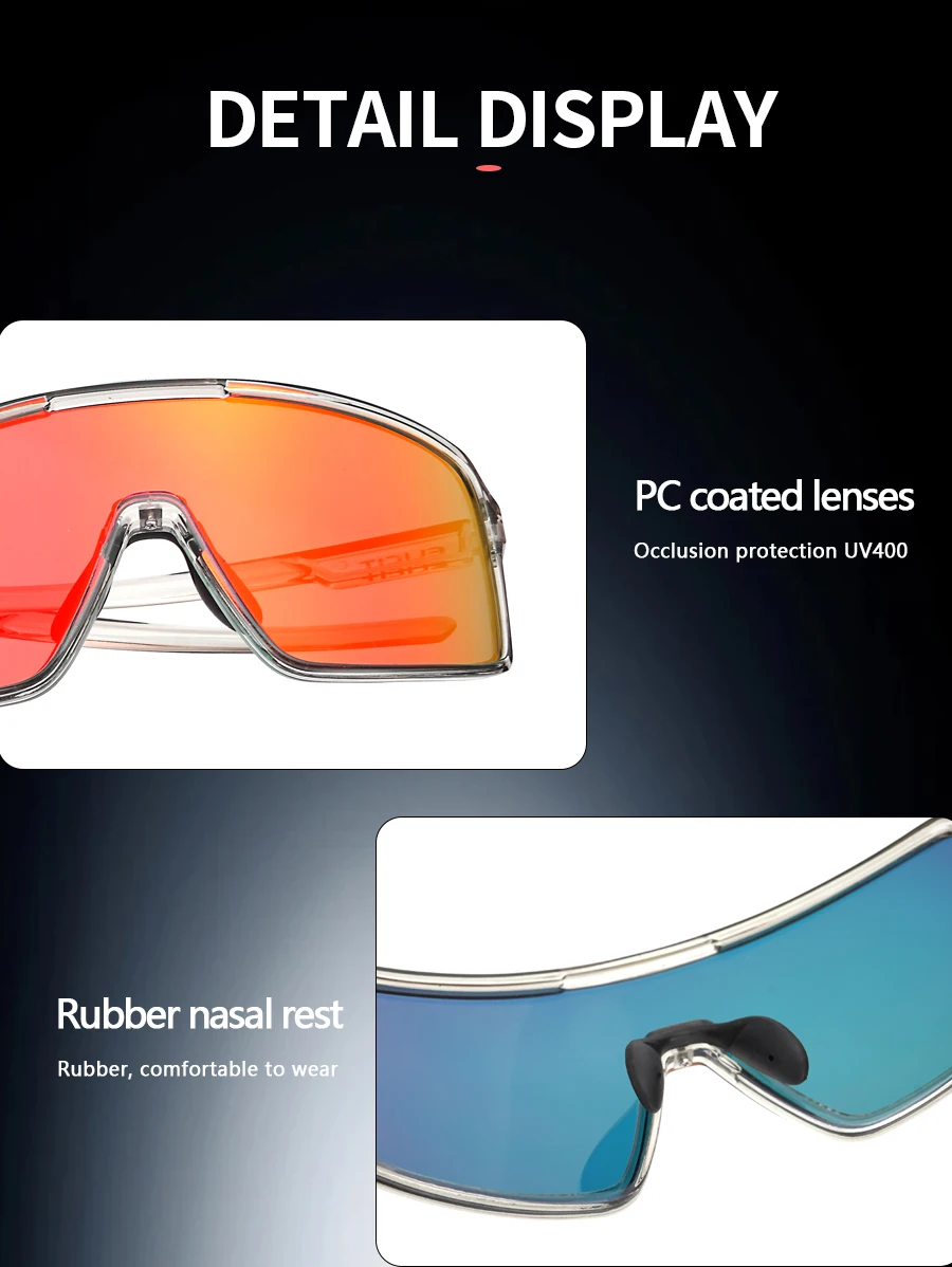 ELICIT Fahrradbrille für Männer und Frauen, Mountainbike-Brille, Outdoor-Sport, Laufen, Wandern, UV400-Schutzbrille, MTB-Fahrbrille – Detail 11