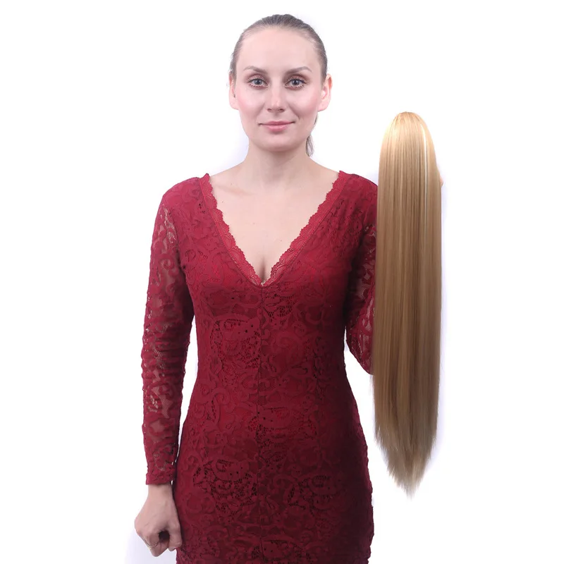 

Synthetic Long Straight Claw Ponytail Wig with Clip for Women, Natural-Looking Hair Extension, Easy Wear Heat Resistant Fiber,
