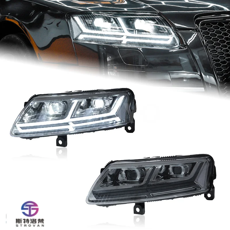 Plug Play Full Led Headlight Assembly for A6L 2005-2011 Daytime Running Lights Upgrade Headlights Pair Left and Right