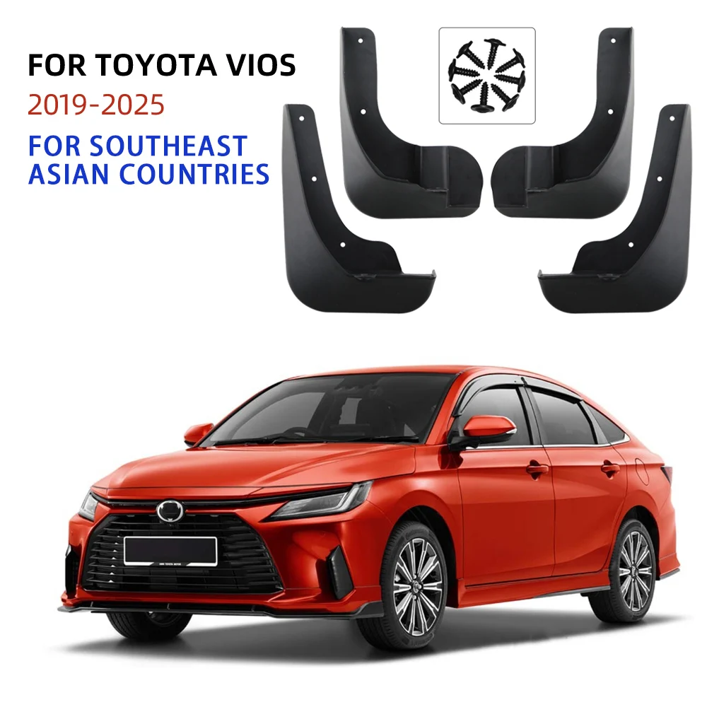 Auto-Schmutzfänger für Toyota Vios 2019-2023 2024 2025 Vordere und Hintere Spritzschutzbleche Kotflügel Auto-Exterieur-Zubehör
