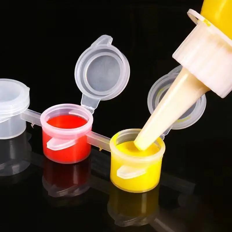 10Pcs 6/8 Empty Joint Pigment Box with Lid Paint Pots Watercolour Oil Paint Acrylic Plastic Boxes Dispenser Boxes 2ml/3ml/5ml