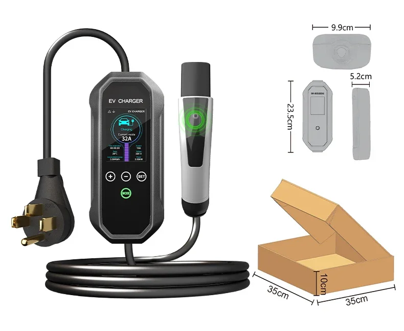 

Mode 2 portable electrical vehicle charger for TESLA one button to open the charging port portable ev charger