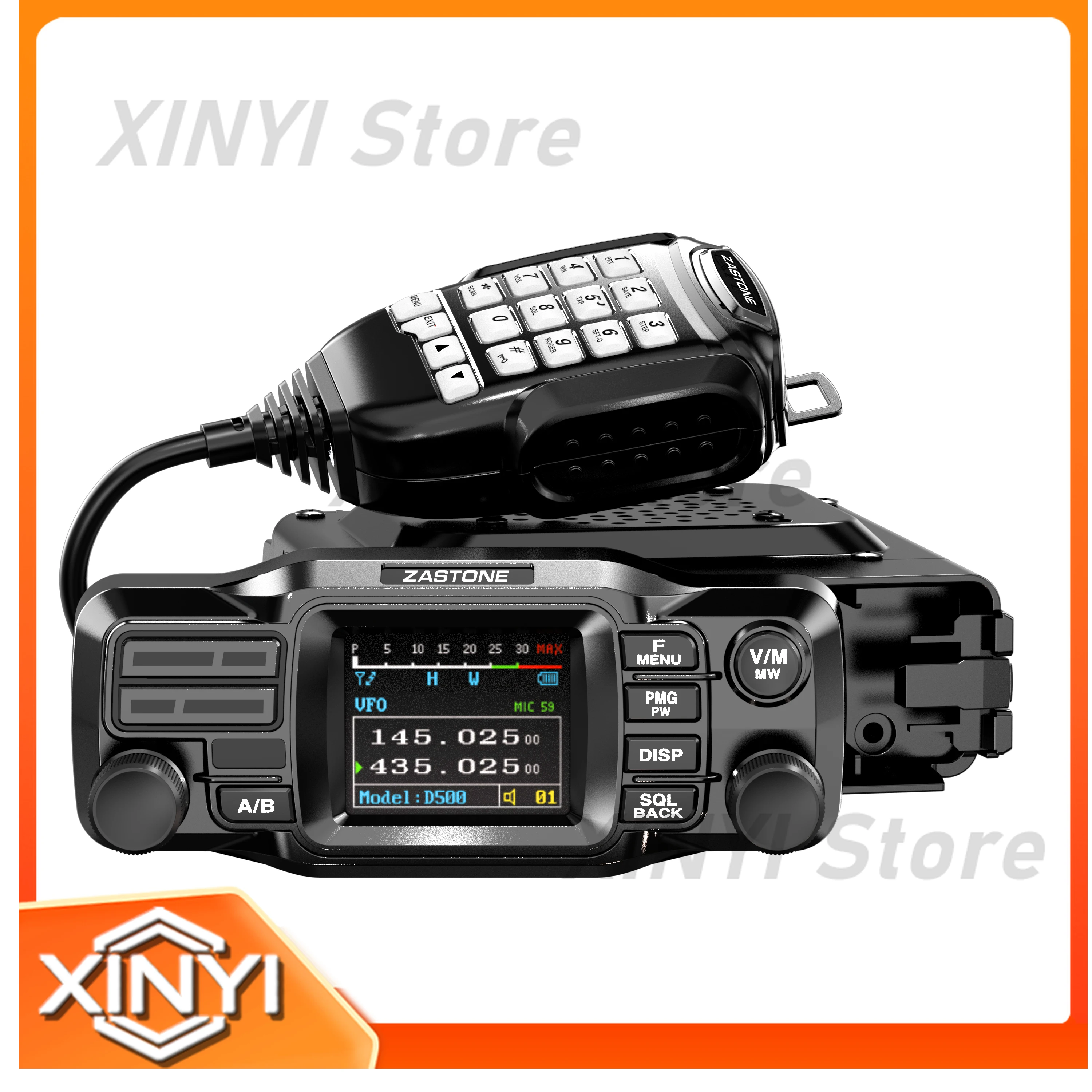 Автомобильная рация ZASTONE D500 25 Вт, двухдиапазонная (УКВ/ДМВ), двухканальная, мобильная, раздельного типа