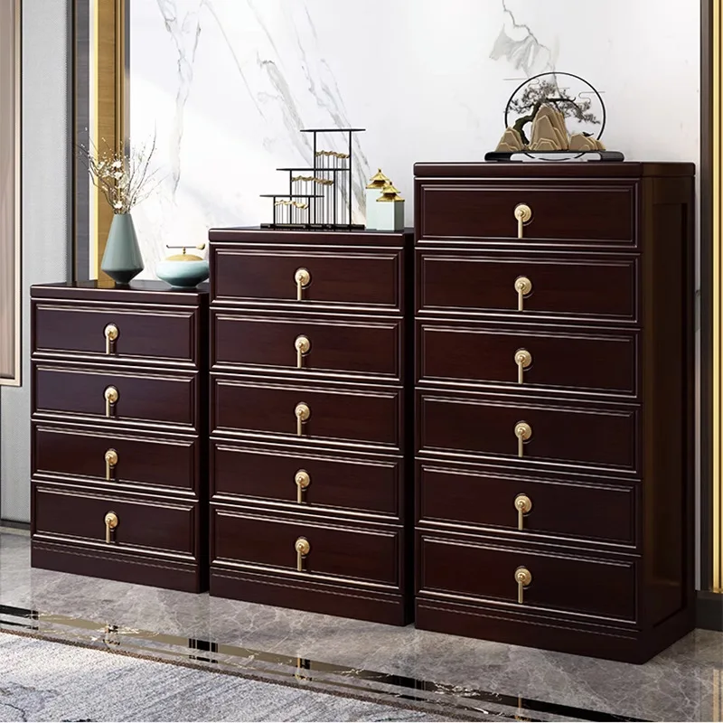 DSA new Chinese-style three four five six chest cabinet simple solid wood modern multi-purpose bedroom living room storage