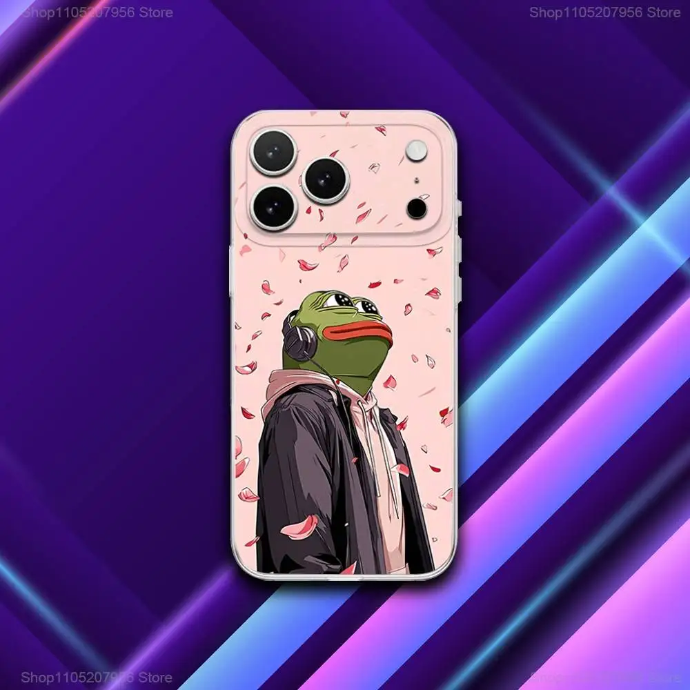 P-Pepes De Kikker Grappig Voor iPhone 11,12,15,14,13,17,16,Pro,Plus,E,Max,Air,Mini Magnetische Frosted Cover Telefoon Case