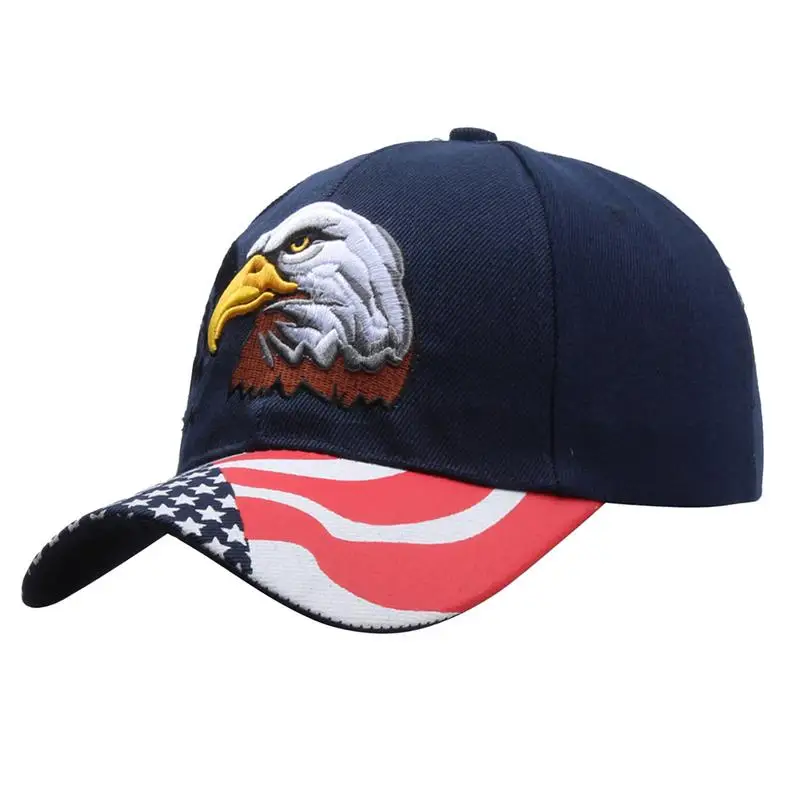 

Embroidered Baseball Caps Camo Duck Tongue Hat Eagle And Flag Design Reusable Outdoor Sports Caps Patriotic Embroidered