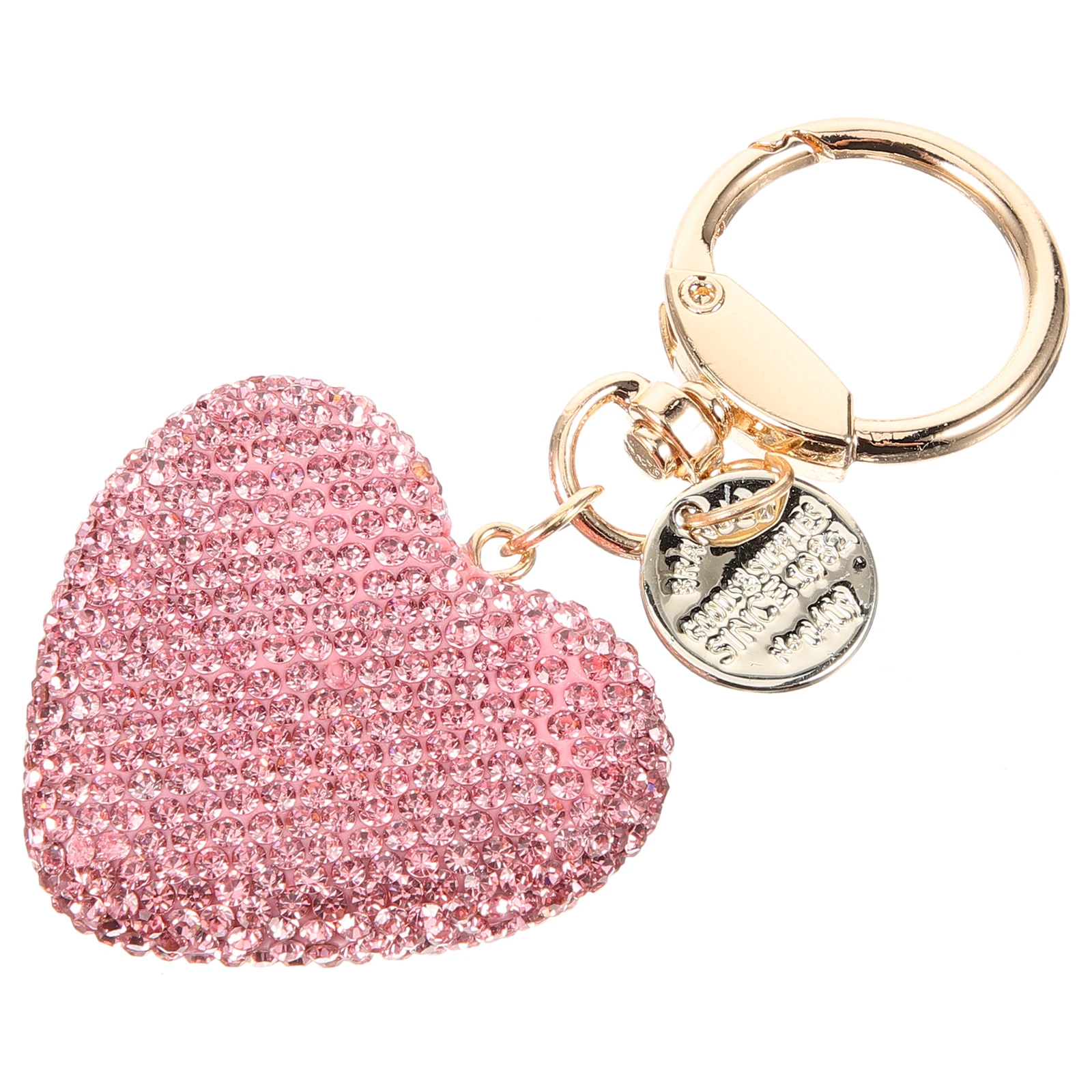 

Creative Diamond-encrusted Key Heart Shaped Charm Keychain Bag Pendant Jewelry Accessories Car Decoration ( )