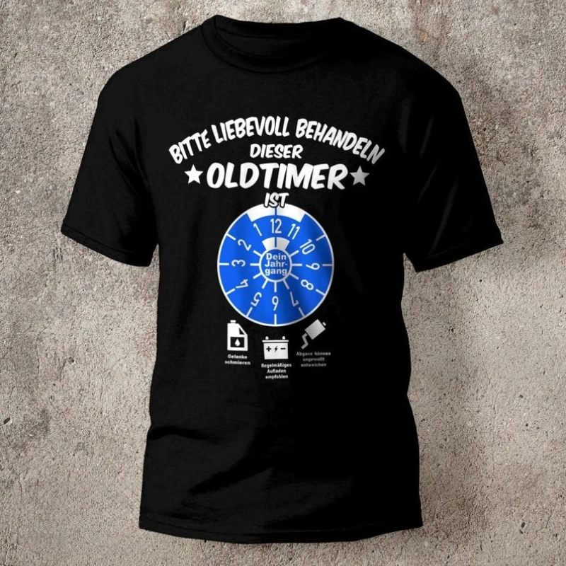 

Vintage Car Retirement Cotton Tshirt Summer Short Sleeve Casual Tee Funny Pension Gift for Grandpa Funny Retirement Present