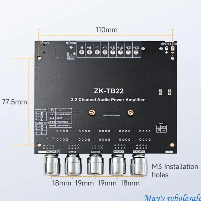Speaker Driver Circuit Board with Wireless Link for DIY Sound Projects 448A