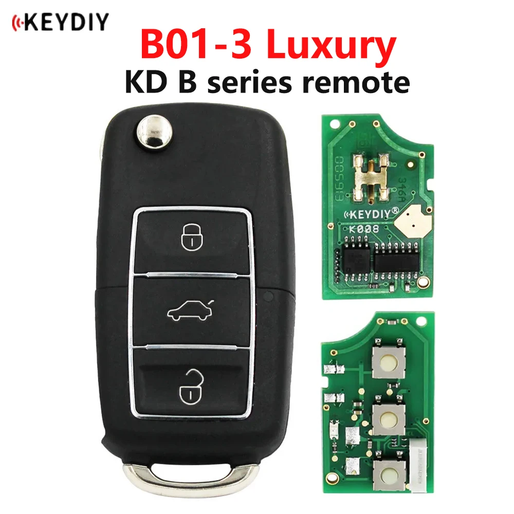 

5 шт./лот KEYDIY B01-3 B01 Роскошный черный 3-кнопочный пульт дистанционного управления серии B KD для KD-X2 KD900 Mini KD Max программатор автомобильных ключей