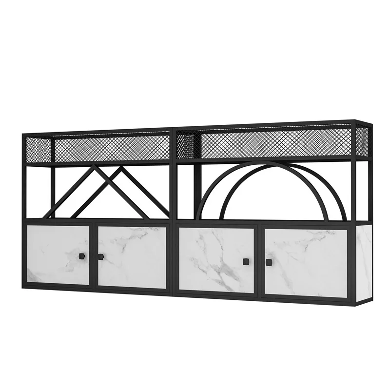 

Simple modern wrought iron floor baffle rack multi-layer restaurant partition locker