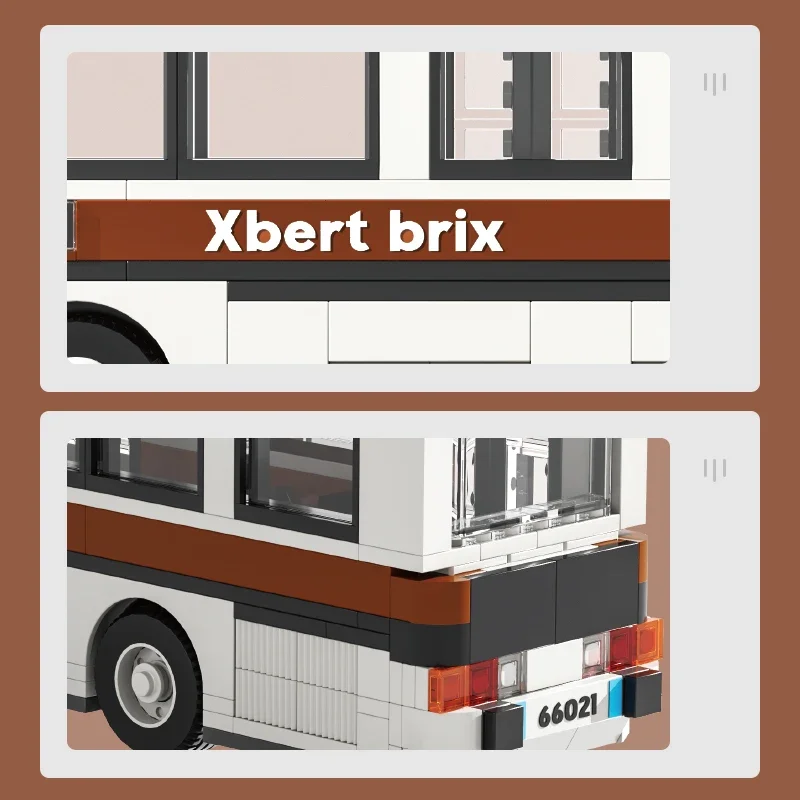 552PCS Retro City Bus Building Blocks Autumn Parade The Bus Model Bricks Desktop Decoration Diy Toys For Kids Holiday Gifts