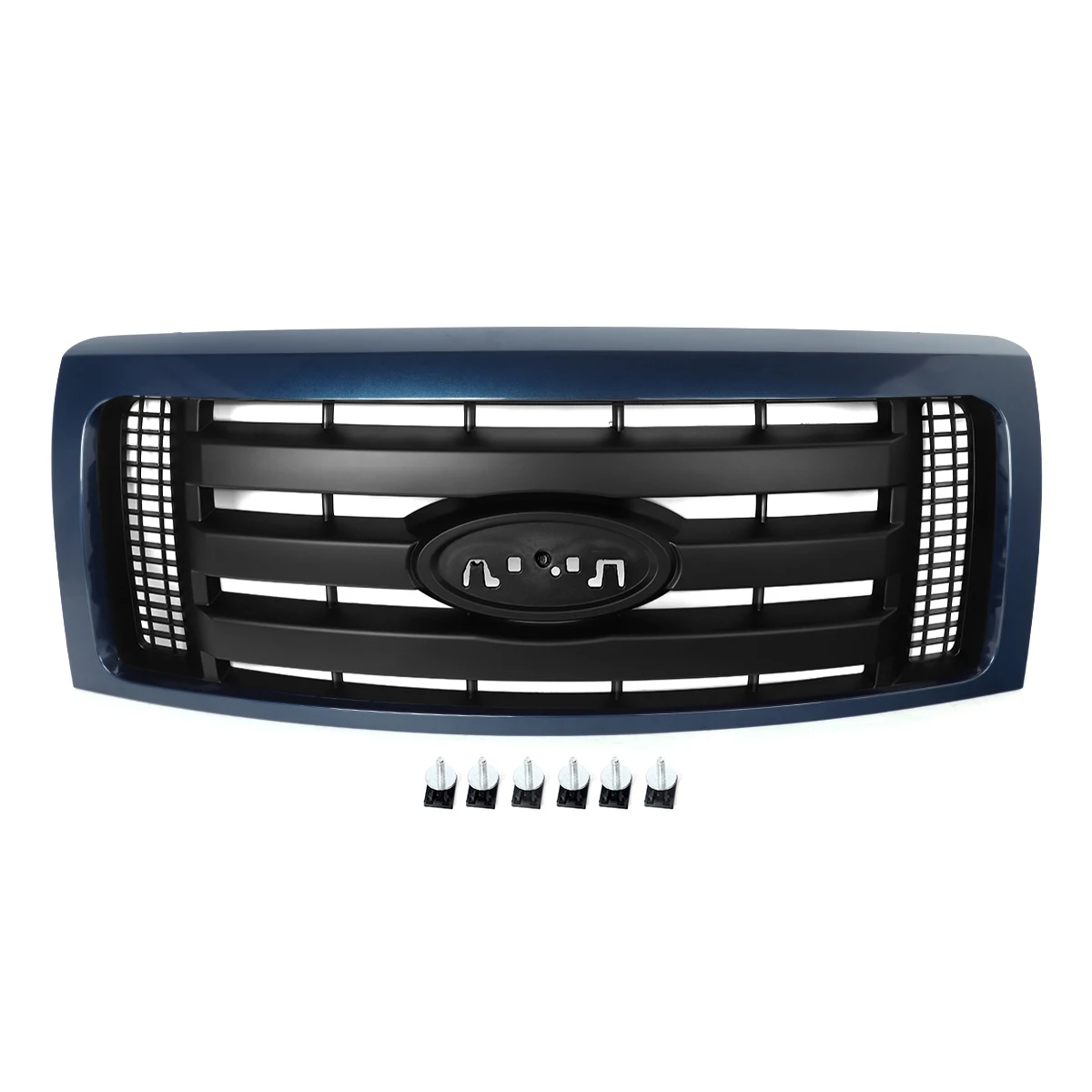 Modified Grills Replace For 2019-2014 Ford XLT Lariat F150 F-150 Front Grilles Upper Bumper Racing Grille Assembly Blue Jeans-N1