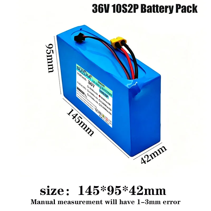 36V 8Ah 10S2P 18650 Lithium Battery, 8000mAh, Ultra-Thin Portable Car Battery, Built-in BMS System view 6