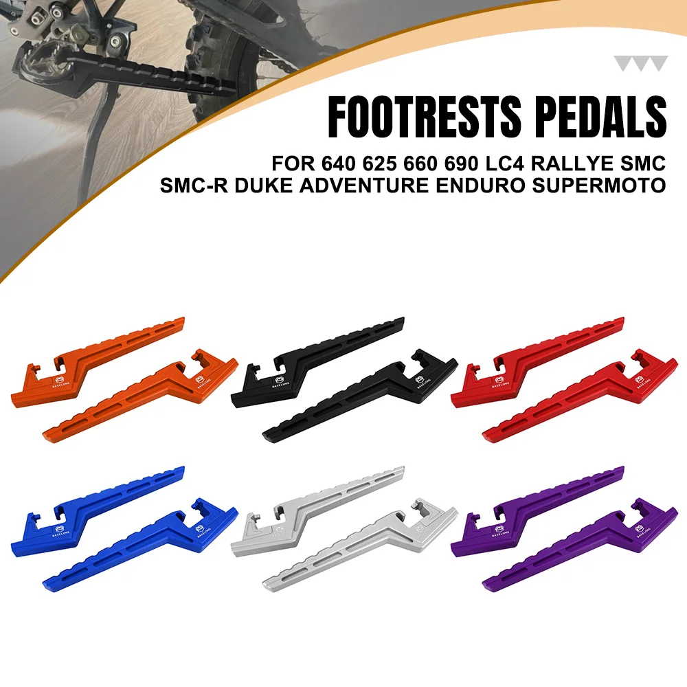 

Расширения педалей пассажира для 640 625 660 690 LC4 Rallye SMC SMC-R Duke Adventure Enduro Supermoto, алюминиевые подножки для педалей