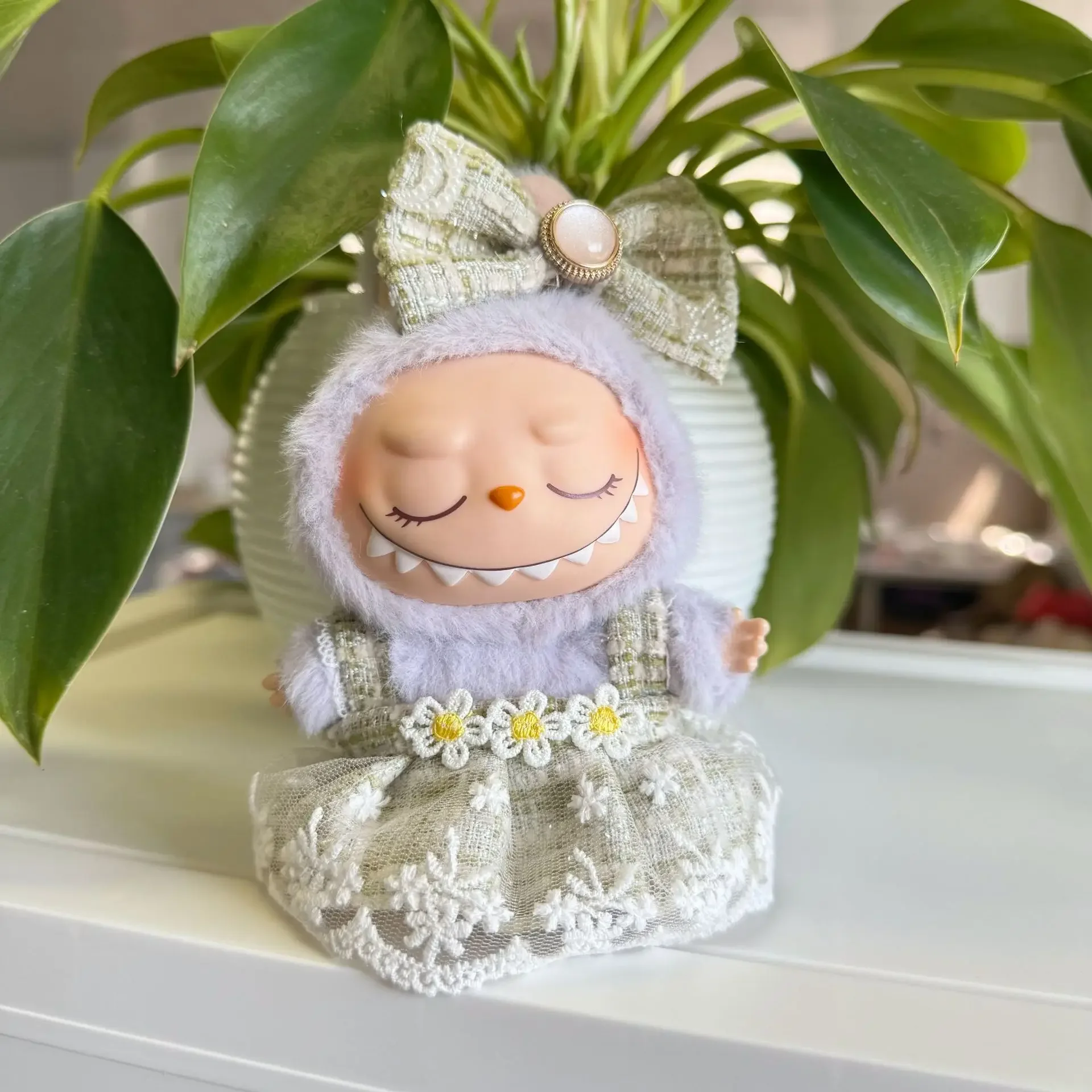 Labubu Set Rok Benang Daisy Hijau Segar Liontin Pengganti Gaun Bayi LABUBU