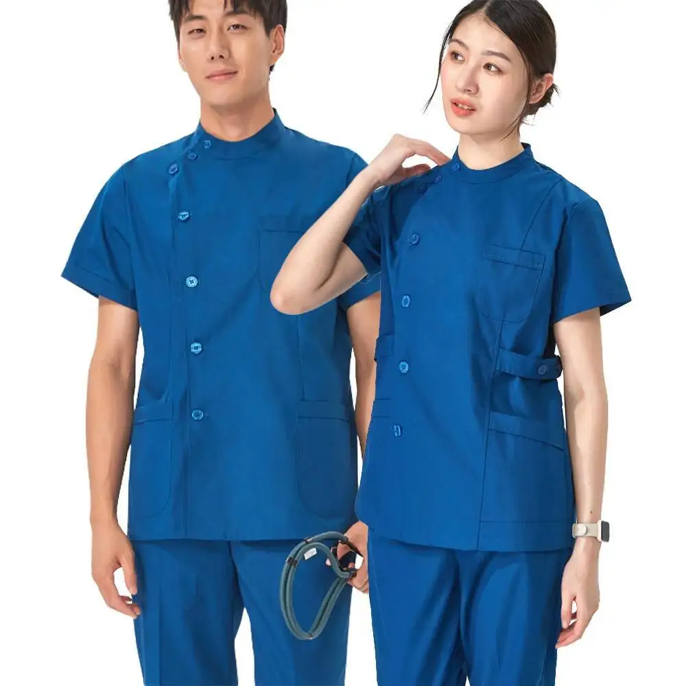 Uniformes Enfermeria Scrub Set Medische Uniformen Arts Verpleegkundige Werkkleding Voor Vrouwen En Mannen Zijknoppen Chirurgische Scrubs