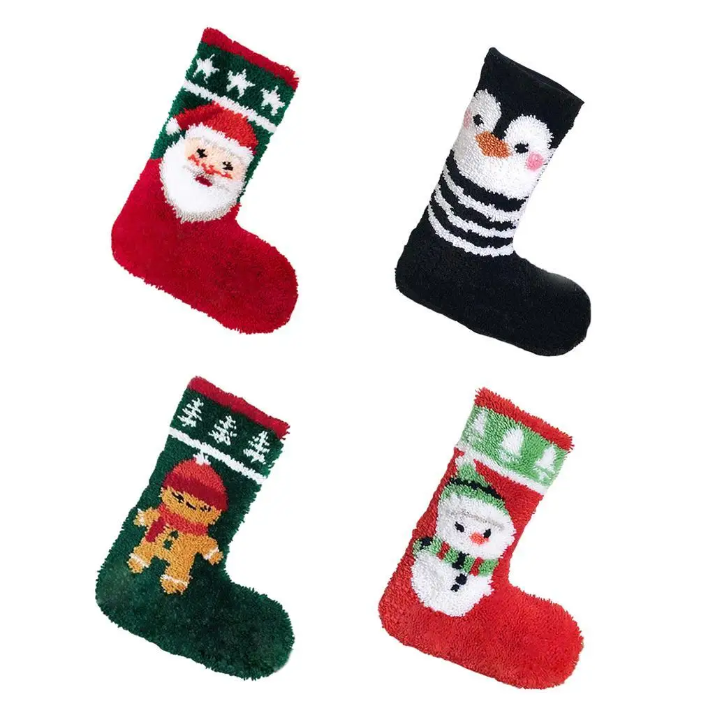 Latch Hooking Kit Skill Embroidery Latch Hook Set Cute Sock Theme Rug DIY Needlework Supplies for Living Room Cushion Decor view 6