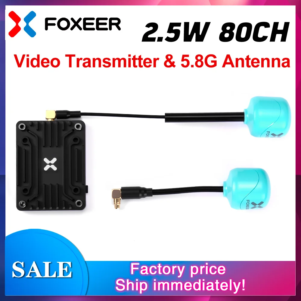 

Foxeer 4.9-6G Reaper Extreme V2 2,5 Вт Высокомощный 80CH VTX FPV видеопередатчик со встроенным микрофоном с ЧПУ для RC FPV дронов
