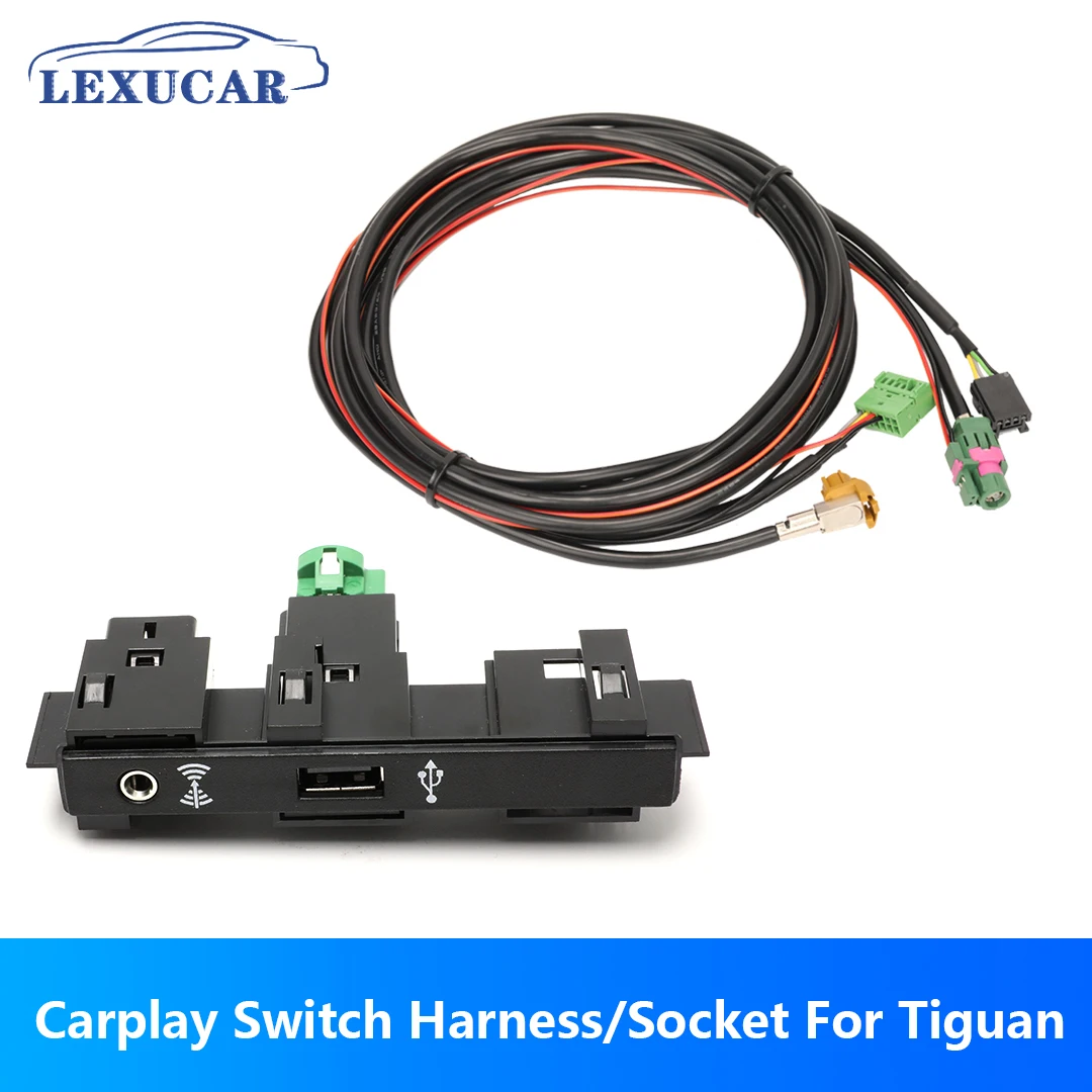 

CarPlay MDI USB AUX AMI Install Plug Socket Switch Button Harness 5Q0 035 726E For VW MQB Touran 5T Tiguan MK2 Tiguan L