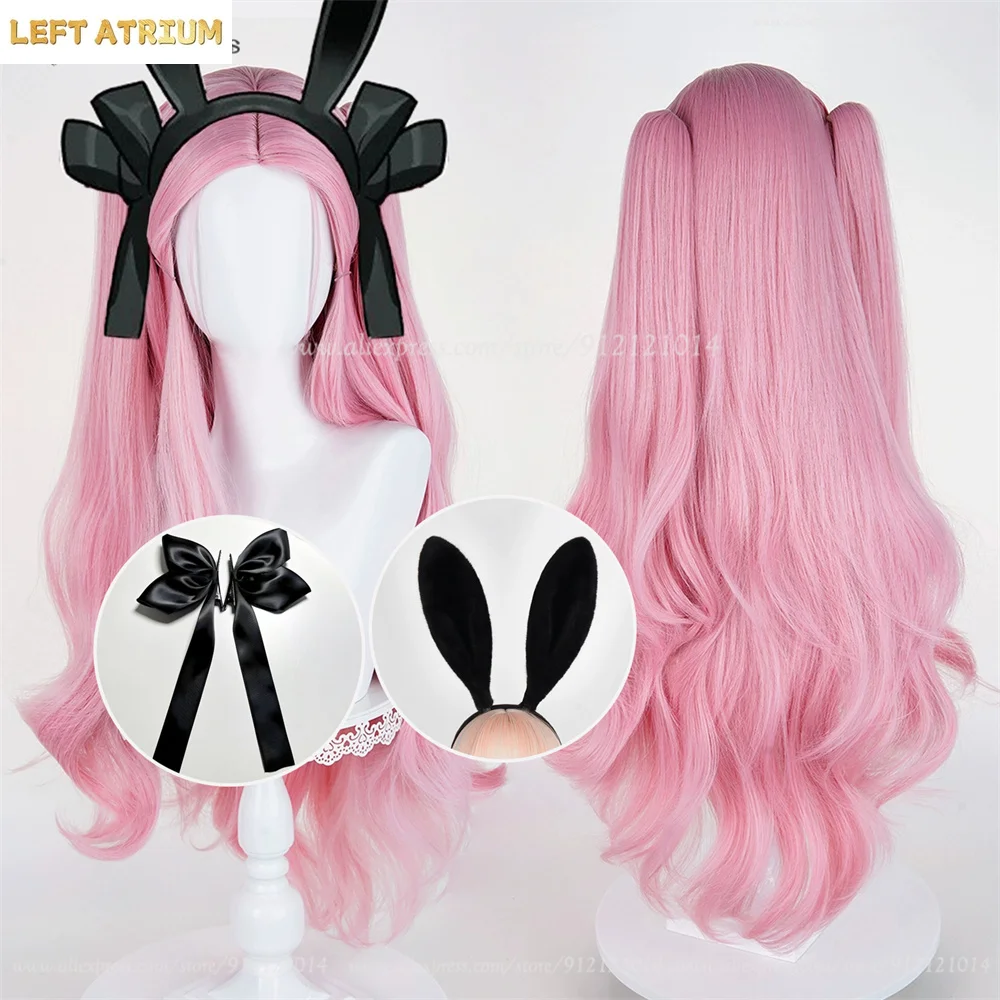 

Mizi Cosplay Wig 88cm Pink Wigs For Rabbit Cafe Dessert Mizi Women Cosplay Anime Wig Heat Resistant Synthetic Hair Halloween