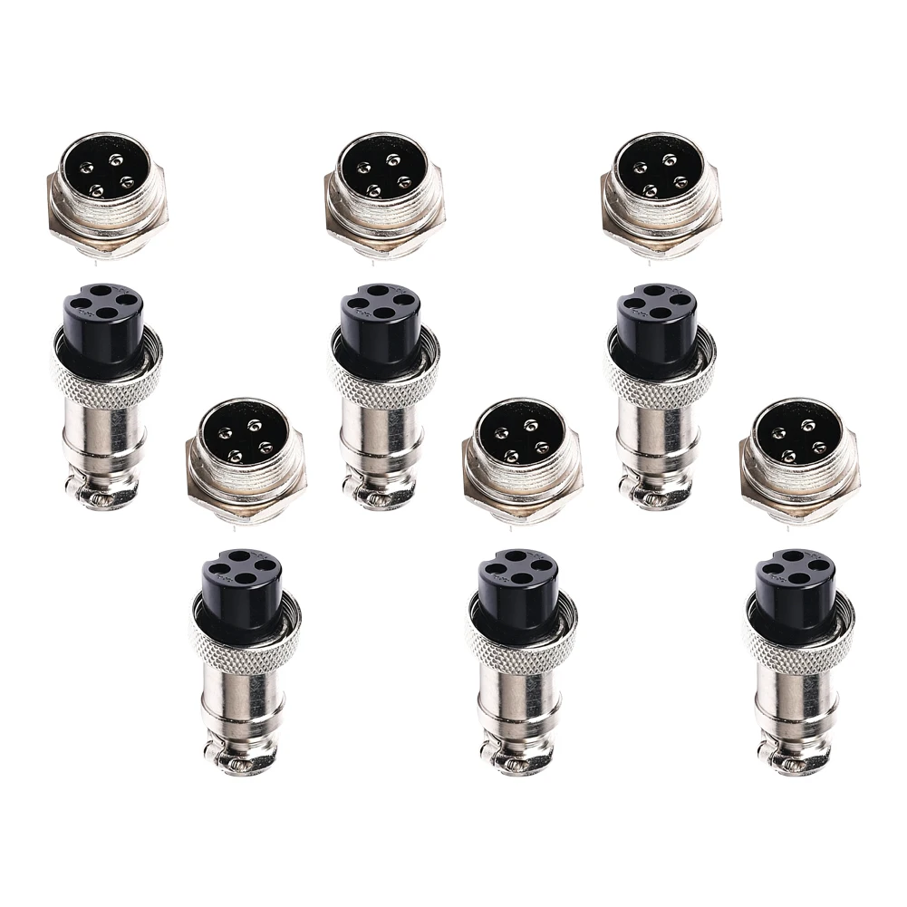 4-Pin Microphone Interface Kit Including 4 Male and 4 Female Connectors for Cobra Radios and Compatible Two Way Systems
