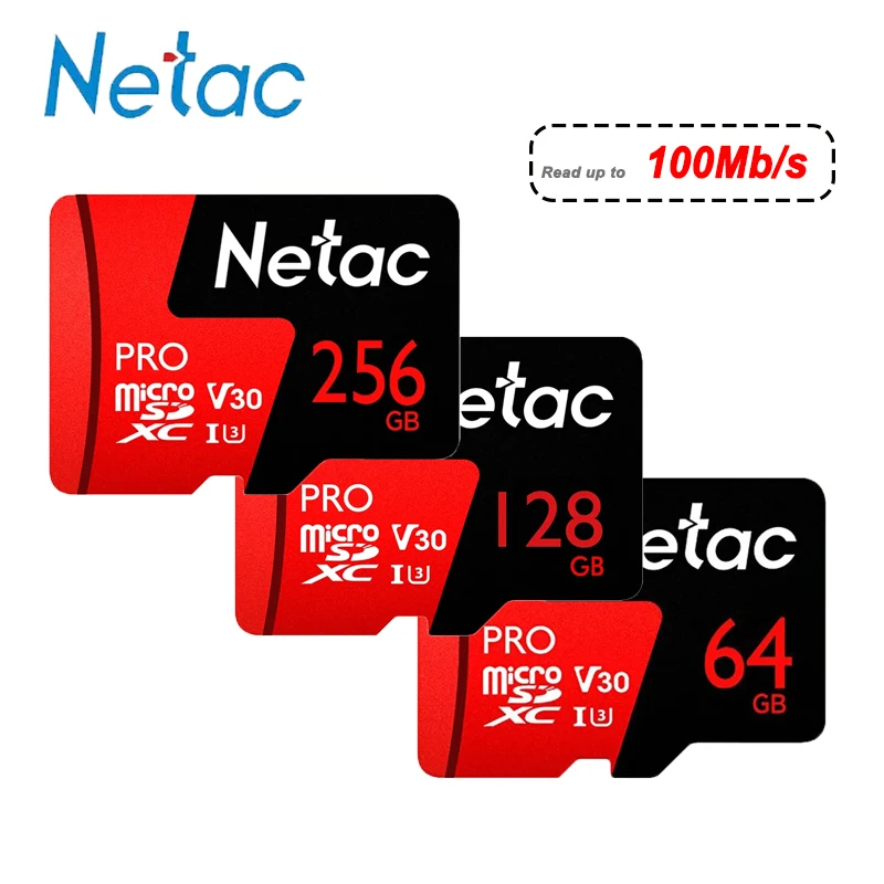 

Netac Pro Micro SD SDXC Card P500 256GB 128GB 64GB TF Card U3 V30 Up to 100MB/s 32GB 16GB Micro SDHC Card U1 Computer Video Car