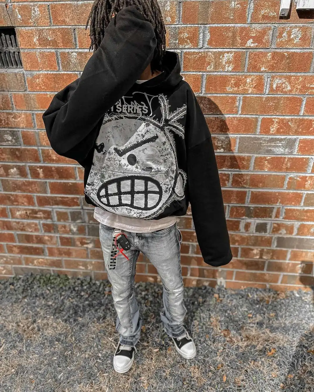 Harajuku Cartoon Print Hoodies Sweatshirt Oversized Tops Hoodie Streetwear Goth Trainingspak Mannen Populaire Y 2K Kleding Heren Kleding