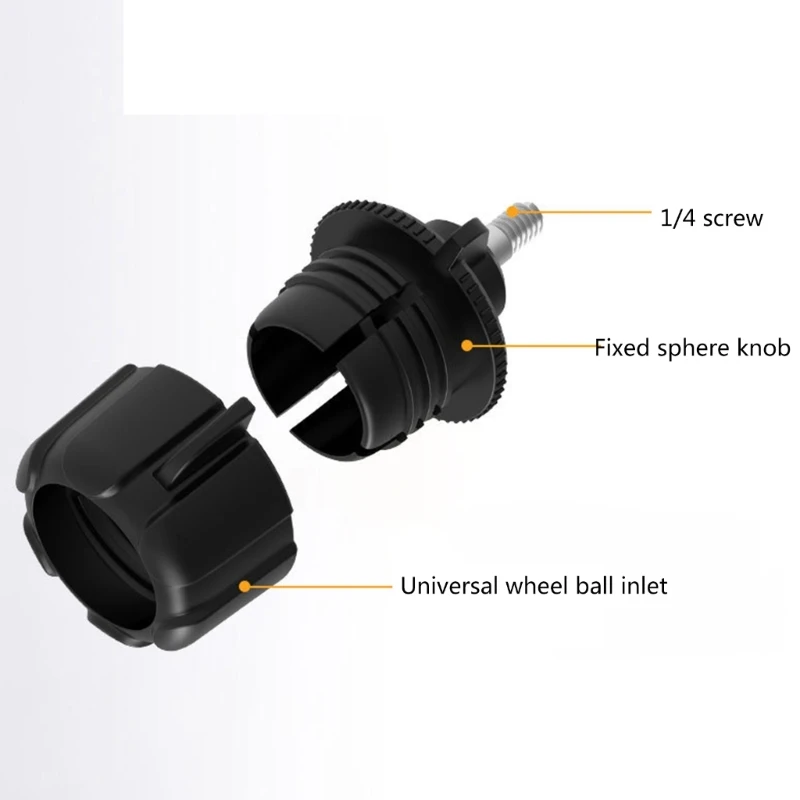 Verbesserter 17-mm-Kugelkopf auf 1/4-Schrauben-Adapter aus Kunststoff mit 5,1 Höhe, langlebig für Handy-Zubehör