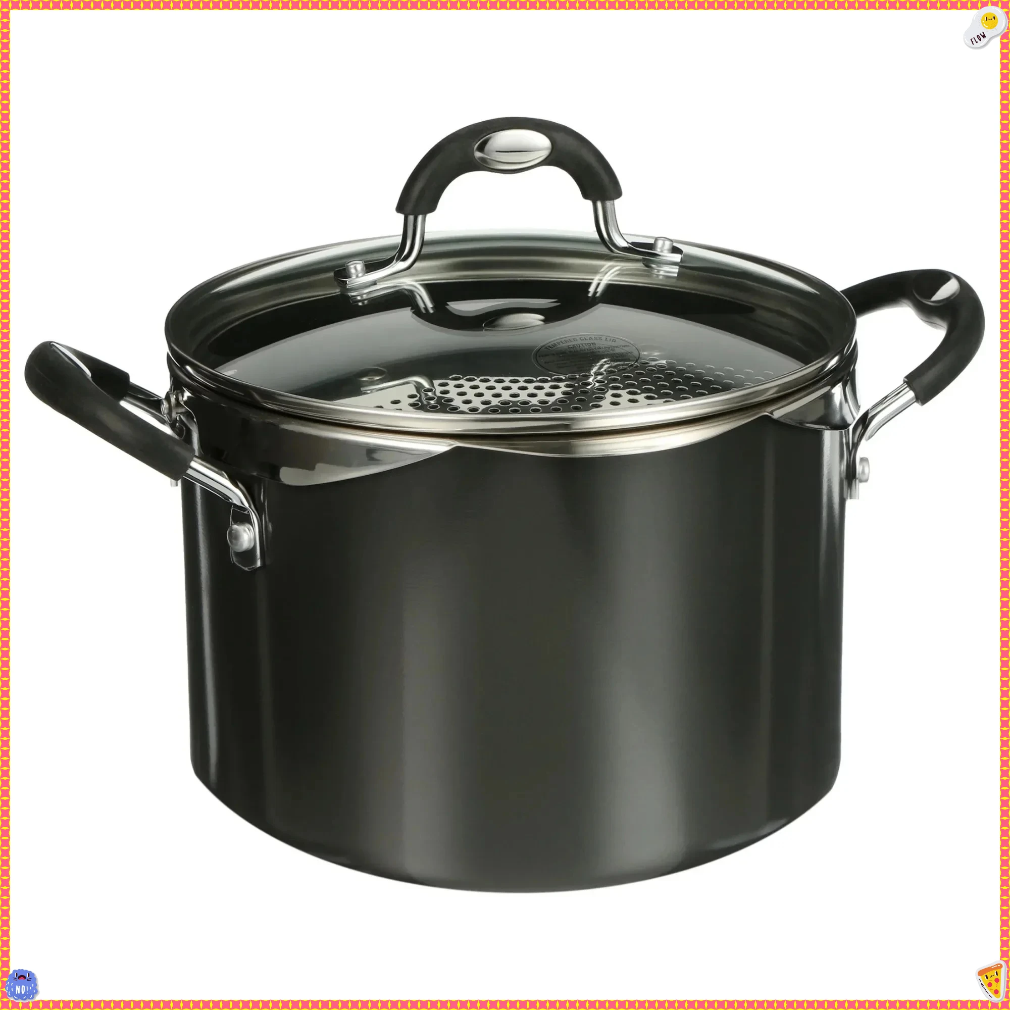 

6QT Угольно-серый кастрюля для макарон с замком и сливом, кастрюля с антипригарным покрытием и дуршланцем для кипячения и приготовления на пару