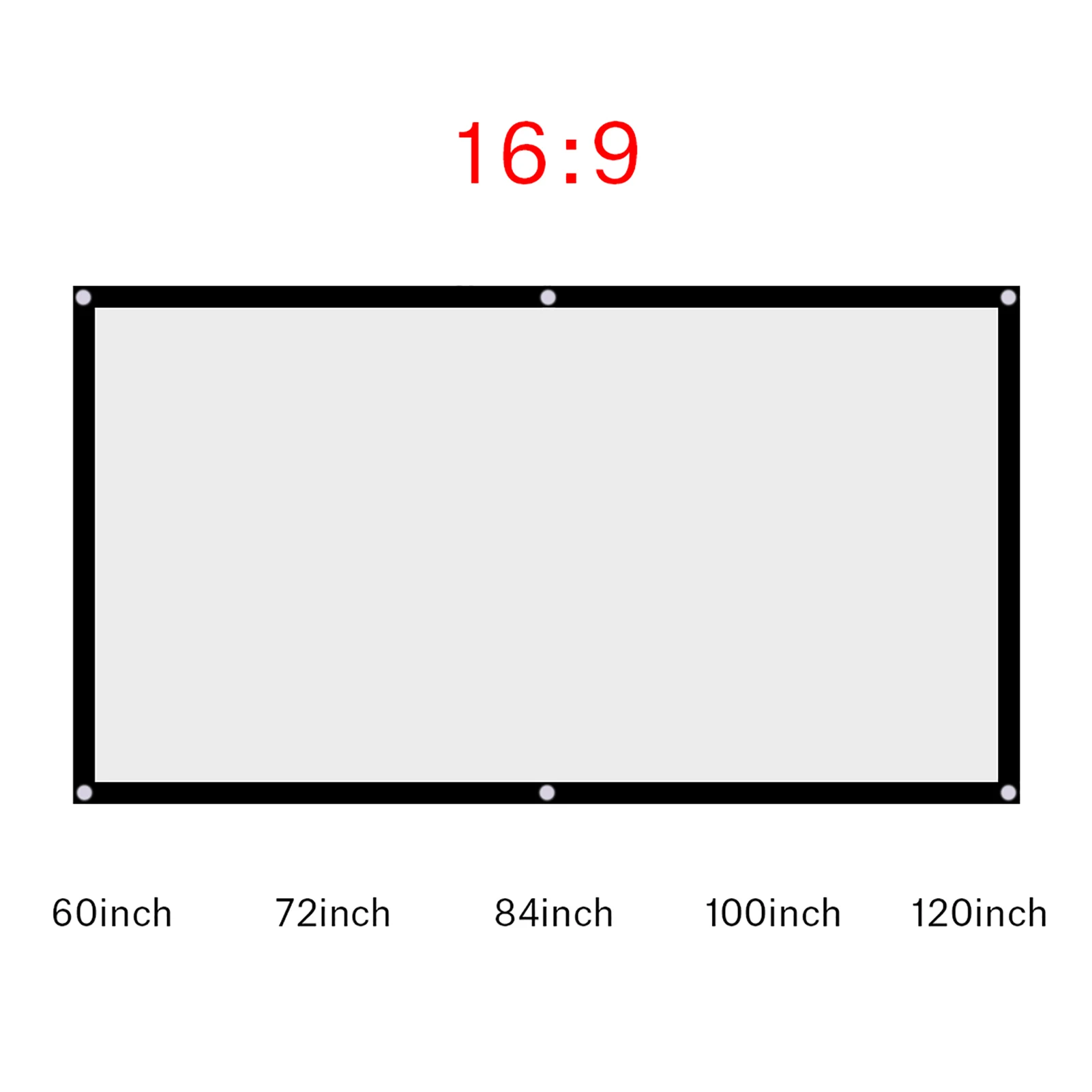 Projector Curtain 60‑120 Inch Portable Foldable NOn Crease White Projector Curtain Projection Screen 16:9 Projector Screen