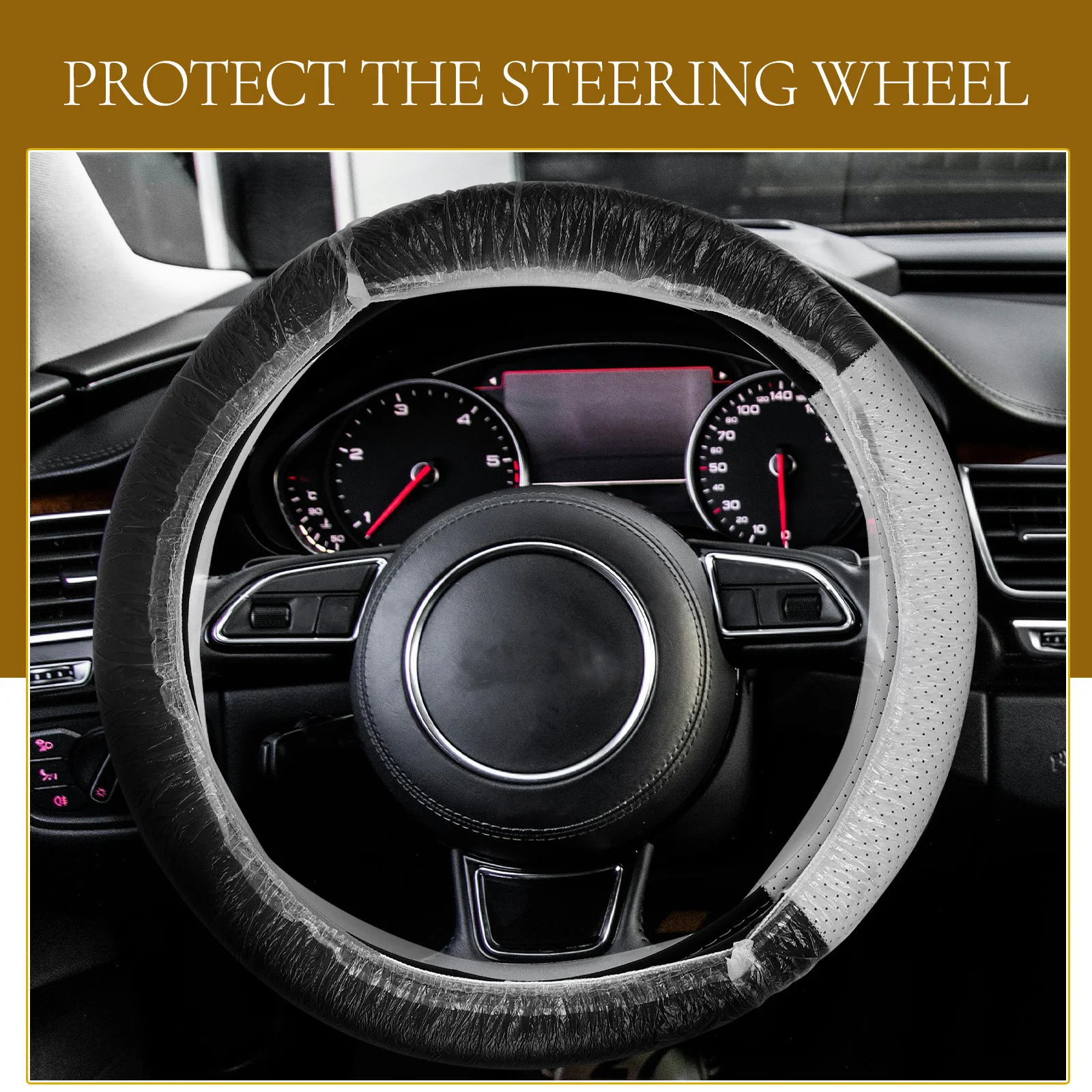 

50pcs Car Universal Disposable Protector For Vehicle Interior Auto Cleaning Service Car Supply Cover For Steering Wheel Vehicle