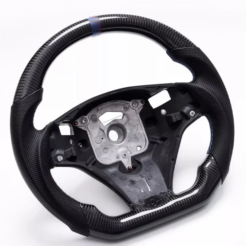 Real Carbon Fiber Car Steering Wheel Perforated Leather For BMW E90 E91 E92 E93 E89 E87 E70 E84 E83 E71 E82 E81 Car Accessories