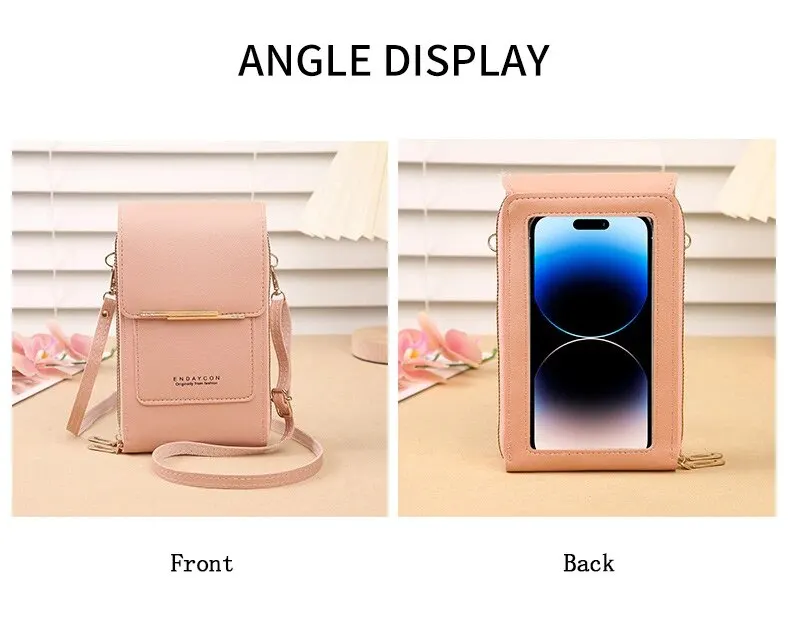 Touchscreen-Handytasche für Damen, süße Umhängetasche zum Tragen von Mobiltelefonen, modische Schlüsseltasche – Detail 11