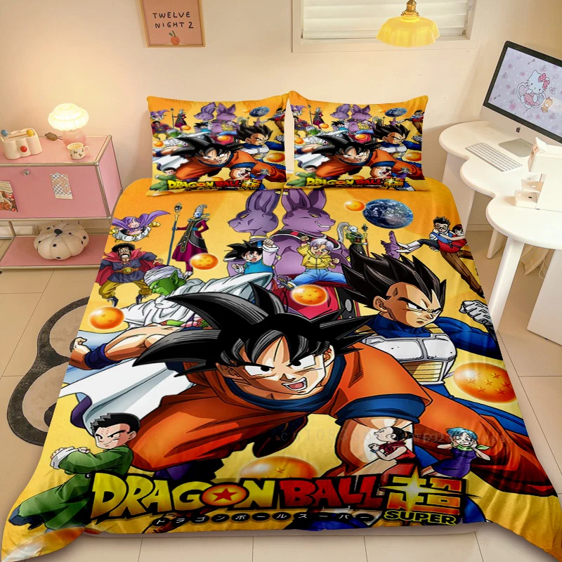 Duvet Cover Dragon Ball Cartoon Multi-Size Quilt Comfort Cover Bedding Set Suitable for Children Room Decoration Children Gift