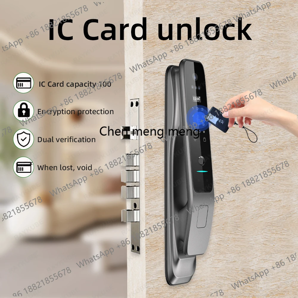 新型X50 Tuya WiFi 3D顔認証デジタル指紋ドアロ - Video Door Lock With Camera Peephole のレビューと価格